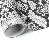 Exotisch zwart-wit Python Snakeskin Cadeaupapier (Rol Hoek)