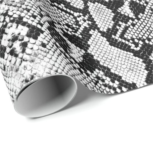 Exotisch zwart-wit Python Snakeskin Cadeaupapier (Rol Hoek)