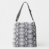 Exotisch zwart-wit Python Snakeskin Crossbody Tas (Achterkant)