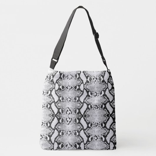 Exotisch zwart-wit Python Snakeskin Crossbody Tas (Achterkant)