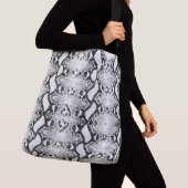 Exotisch zwart-wit Python Snakeskin Crossbody Tas (Dichtbij)