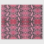 Exotische aardbeiroze Python Snakeskin Cadeaupapier (Vlak)