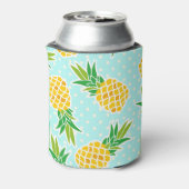 Exotische ananas: Blue Polka-dot fun. Blikjeskoeler (Blikje Achterkant)