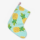 Exotische ananas: Blue Polka-dot fun. Kleine Kerstsok (Voorkant (Hangend))