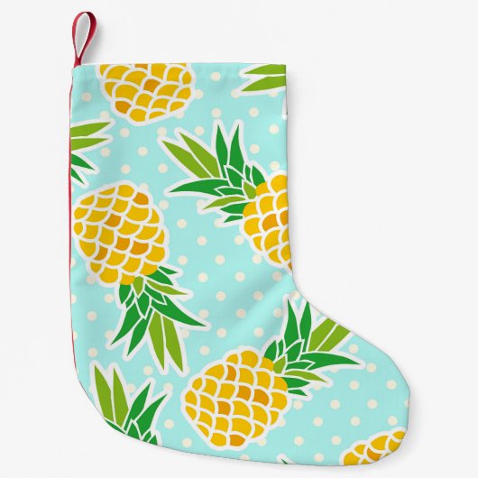 Exotische ananas: Blue Polka-dot fun. Kleine Kerstsok (Voorkant)