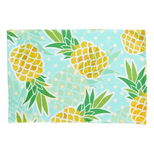 Exotische ananas: Blue Polka-dot fun. Kussensloop (Voorkant)