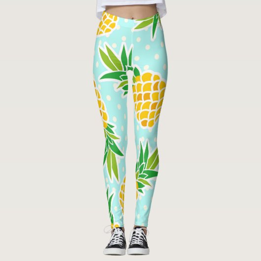 Exotische ananas: Blue Polka-dot fun. Leggings (Voorkant)