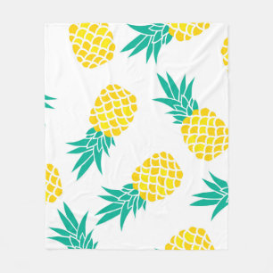 Exotische ananas: Geel genot. Fleece Deken