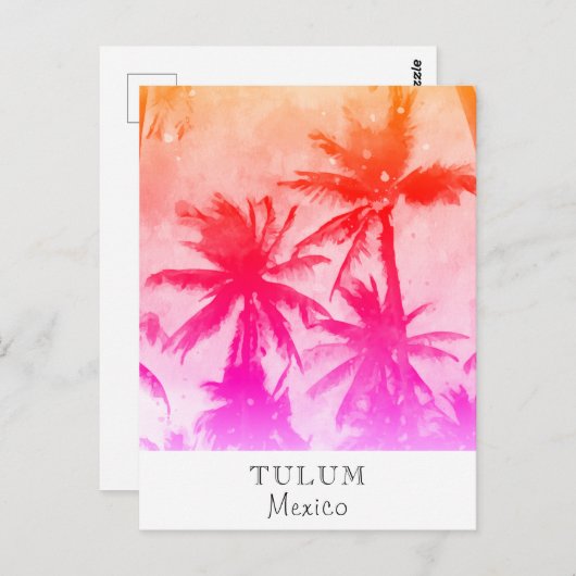 *~* Exotische AP25 Personaliseer reizen - Palm Lea Briefkaart (Voorkant / Achterkant)