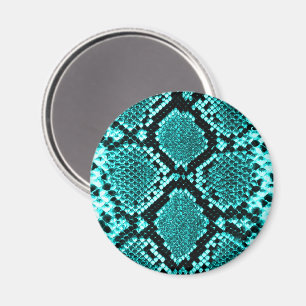 Exotische Aqua Diamant Ratelslang Huid Dierenprint Magneet