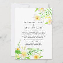 Exotische Aquarel Frangipani Ingekorte Gastlijst