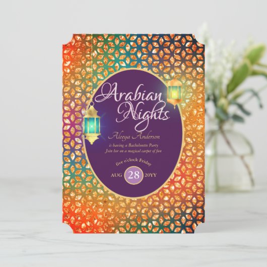 Exotische Arabische Nacht Feest Slingerlampen Lant Kaart (Staand voorkant)