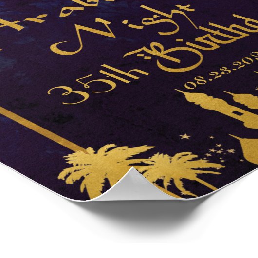 Exotische Arabische Nacht Lamp Verjaardagsfeest Ve Poster (Hoek)