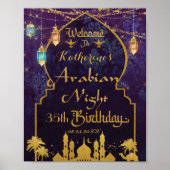 Exotische Arabische Nacht Lamp Verjaardagsfeest Ve Poster (Voorkant)