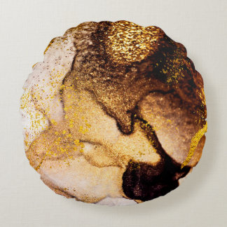 Exotische ART. Gulden zwijn, artistiek ontwerp. Sc Rond Kussen