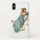 Exotische Art Nouveau Beauty in Blauwgroen robes Case-Mate iPhone Case (Achterkant)