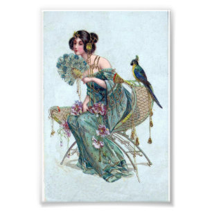Exotische Art Nouveau Schoonheid Foto Afdruk
