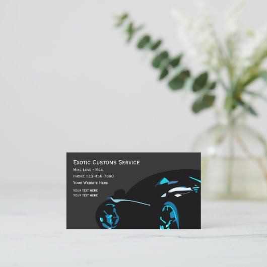 Exotische auto voor auto's visitekaartje (Staand voorkant)