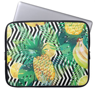 Exotische bananen Citroenen Tropisch Naadloos Laptop Sleeve