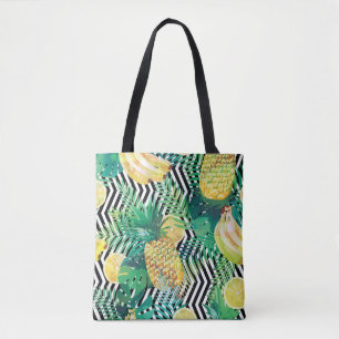 Exotische bananen Citroenen Tropisch Naadloos Tote Bag