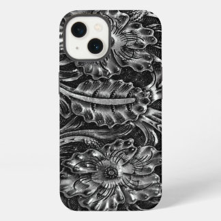Exotische bewerkt lederen uitstraling | houtskool iPhone 13 hoesje