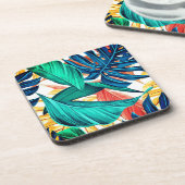 Exotische bladafdrukken bier onderzetter (Linkerzijde)