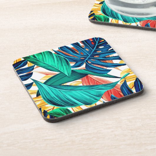 Exotische bladafdrukken bier onderzetter (Linkerzijde)