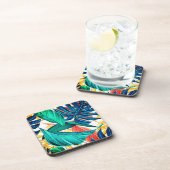 Exotische bladafdrukken bier onderzetter (Rechterzijde)