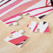 Exotische bladeren bloemen regenwoud patroon legpuzzel (Zijkant)