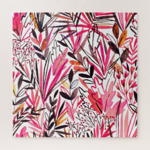 Exotische bladeren bloemen regenwoud patroon legpuzzel