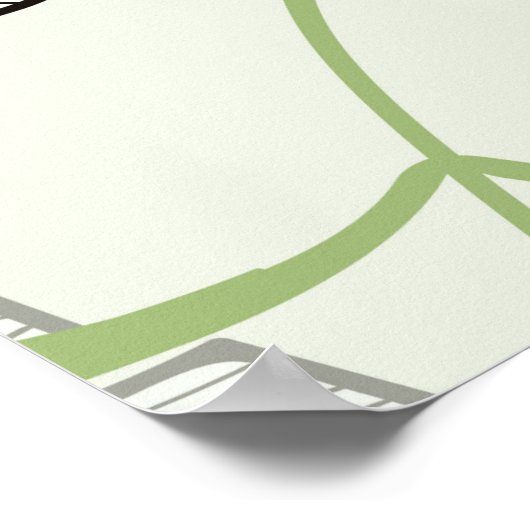 Exotische bladeren op een groene achtergrond. Trop Poster (Hoek)