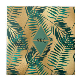 Exotische bladeren tegeltje