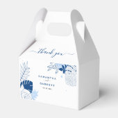 Exotische bladeren witte achtergrond gunst doos bedankdoosjes (Achterkant)