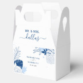 Exotische bladeren witte achtergrond gunst doos bedankdoosjes (Geopend)