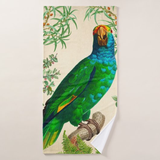 Exotische blauwe papegaai bad handdoek (Badhanddoek)