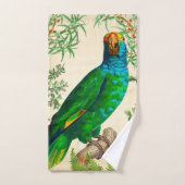 Exotische blauwe papegaai bad handdoek (Handdoek)