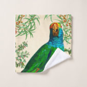 Exotische blauwe papegaai bad handdoek (Wasdoekje)