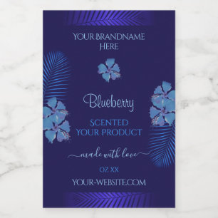Exotische blauwe productlabels turquoise Hawaiaans Voedselcontainer Etiket