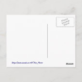 Exotische blauwe vlinder b) briefkaart (Achterkant)