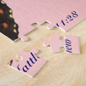 Exotische blauwe vlinder legpuzzel (Zijkant)