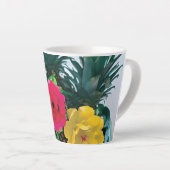 Exotische Bloem met Echte Ananas accent Latte Mok (Rechterhoek)