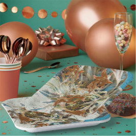 exotische bloem papieren bordje