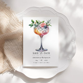Exotische Bloem Roze Cocktail Bestemming Trouwfees Save The Date