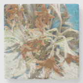 exotische bloem stenen onderzetter (Voorkant)