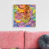 Exotische bloem van het leven canvas afdruk (Insitu (Woonkamer))