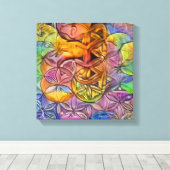 Exotische bloem van het leven canvas afdruk (Insitu (Houten vloer))