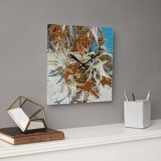 exotische bloem vierkante klok (Kantoor)