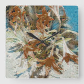 exotische bloem vierkante klok (Voorkant)