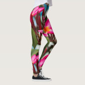 Exotische bloemachtergrond-plumerie-bloemen leggings (Rechts)