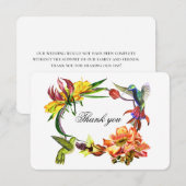 Exotische bloemen bedankt. kolibrie bruiloft bedankkaart (Voorkant / Achterkant)